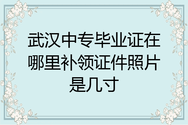 武汉中专毕业证在哪里补领证件照片是几寸