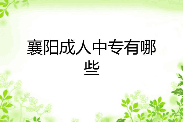 襄阳成人中专有哪些