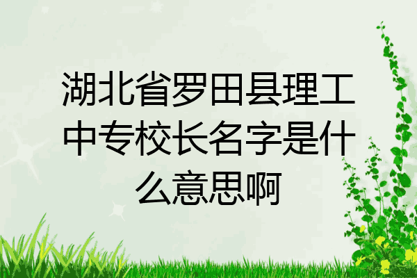 湖北省罗田县理工中专校长名字是什么意思啊