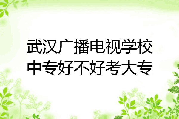 武汉广播电视学校中专好不好考大专