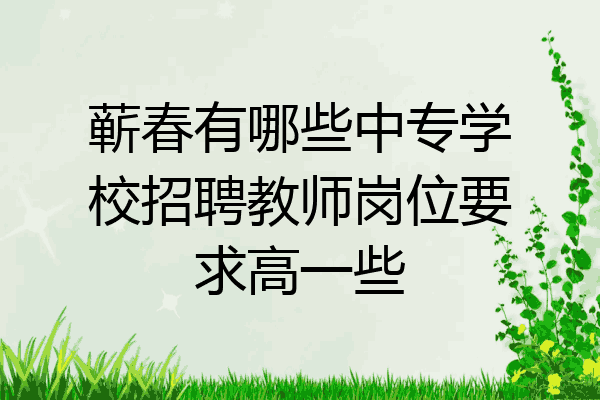 蕲春有哪些中专学校招聘教师岗位要求高一些