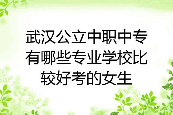 武汉公立中职中专有哪些专业学校比较好考的女生