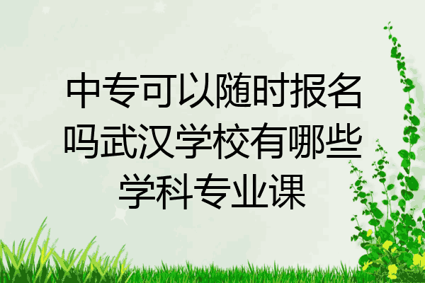 中专可以随时报名吗武汉学校有哪些学科专业课