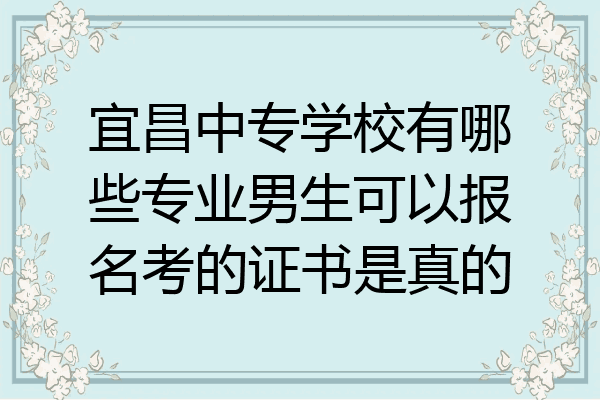 宜昌中专学校有哪些专业男生可以报名考的证书是真的