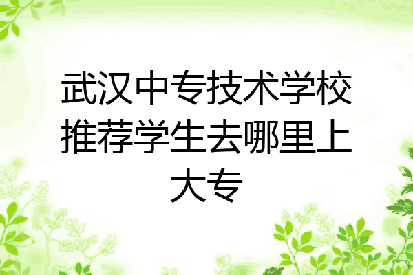 武汉中专技术学校推荐学生去哪里上大专