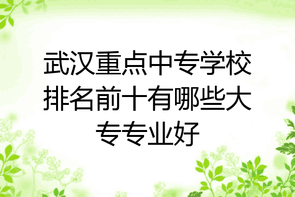 武汉重点中专学校排名前十有哪些大专专业好