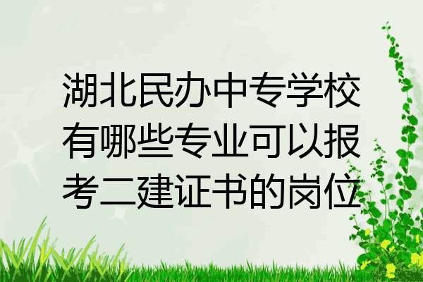 湖北民办中专学校有哪些专业可以报考二建证书的岗位