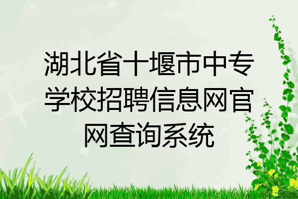 湖北省十堰市中专学校招聘信息网官网查询系统