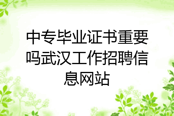 中专毕业证书重要吗武汉工作招聘信息网站