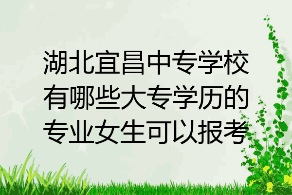 湖北宜昌中专学校有哪些大专学历的专业女生可以报考