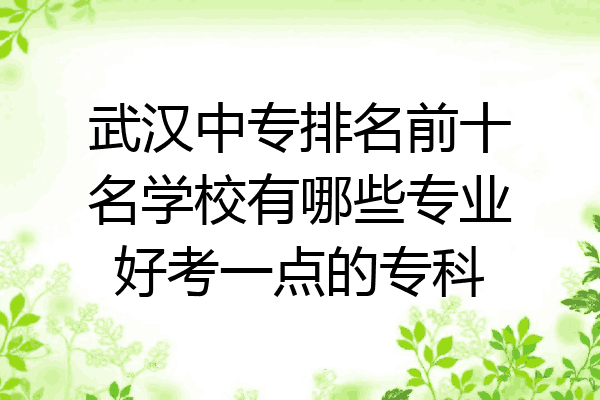武汉中专排名前十名学校有哪些专业好考一点的专科