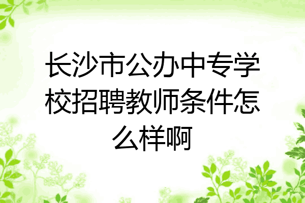 长沙市公办中专学校招聘教师条件怎么样啊