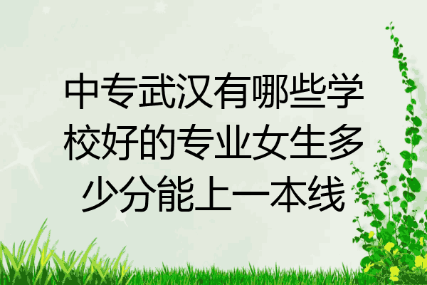 中专武汉有哪些学校好的专业女生多少分能上一本线