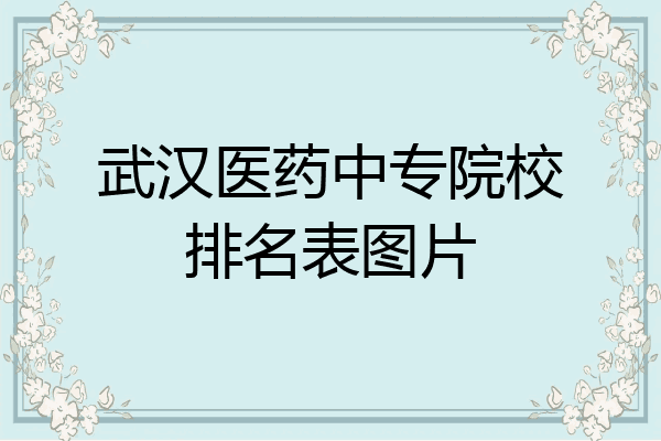 武汉医药中专院校排名表图片