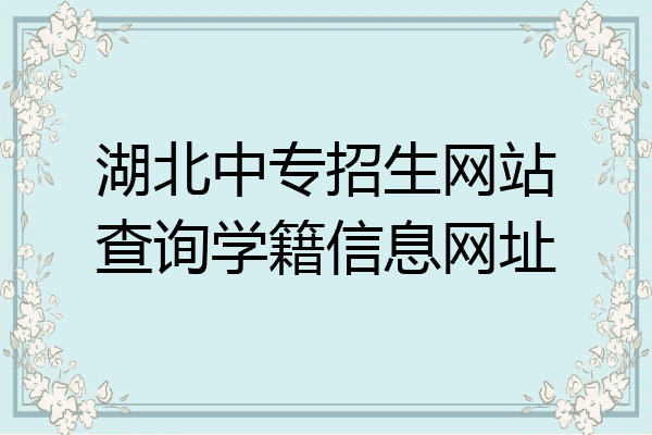 湖北中专招生网站查询学籍信息网址