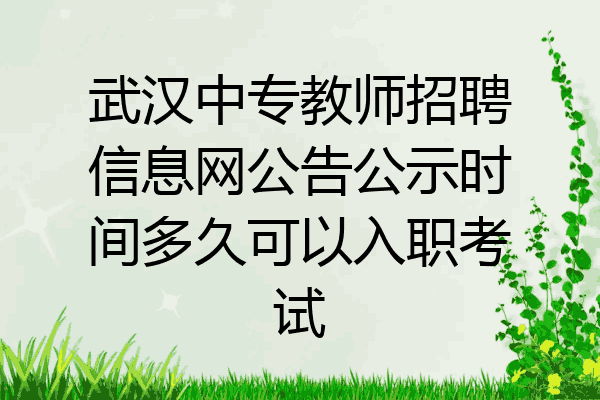 武汉中专教师招聘信息网公告公示时间多久可以入职考试
