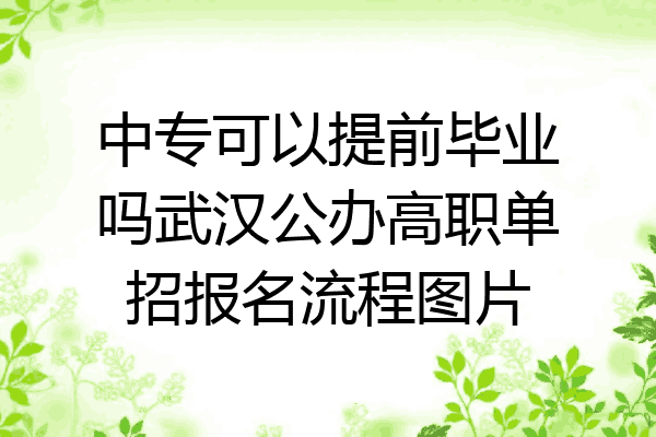 中专可以提前毕业吗武汉公办高职单招报名流程图片
