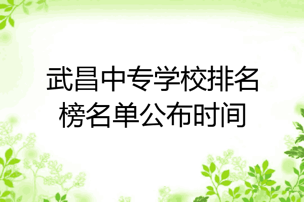 武昌中专学校排名榜名单公布时间