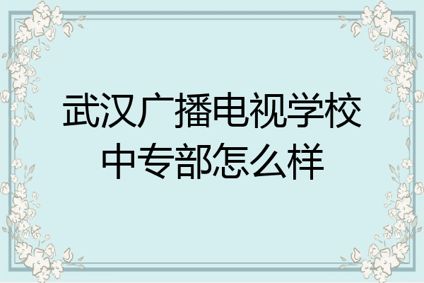 武汉广播电视学校中专部怎么样