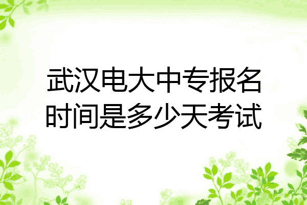 武汉电大中专报名时间是多少天考试
