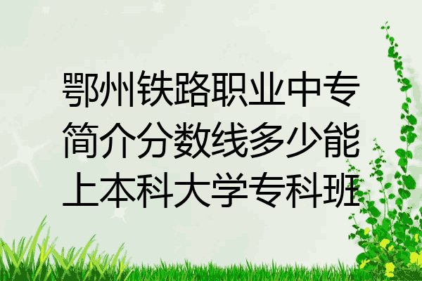 鄂州铁路职业中专简介分数线多少能上本科大学专科班