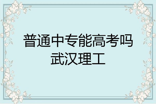 普通中专能高考吗武汉理工
