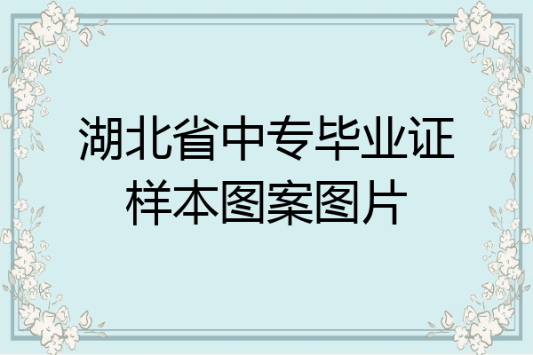 湖北省中专毕业证样本图案图片