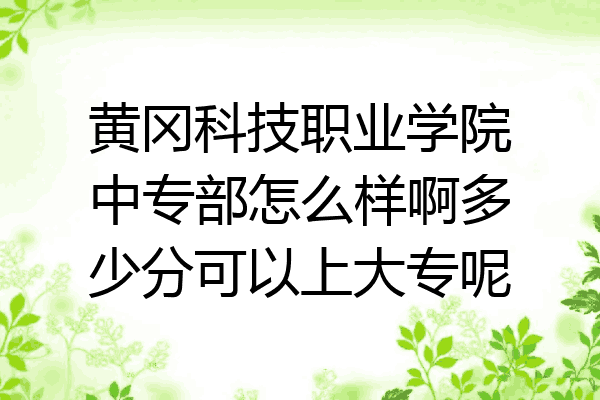 黄冈科技职业学院中专部怎么样啊多少分可以上大专呢