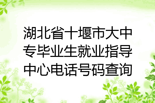 湖北省十堰市大中专毕业生就业指导中心电话号码查询