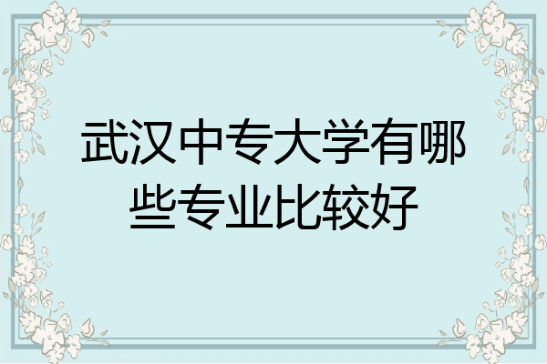 武汉中专大学有哪些专业比较好