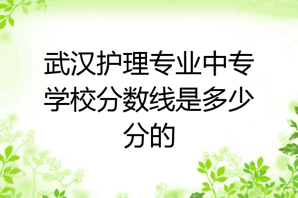 武汉护理专业中专学校分数线是多少分的