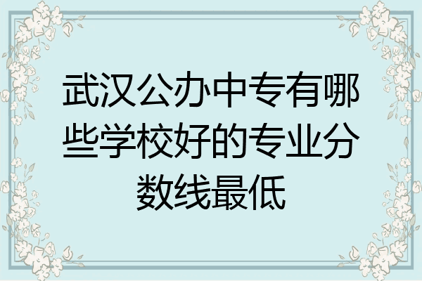 武汉公办中专有哪些学校好的专业分数线最低