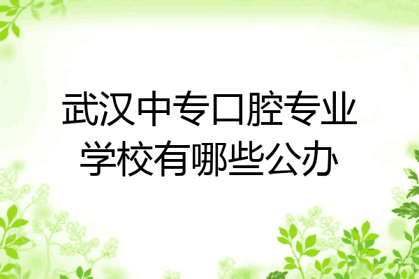 武汉中专口腔专业学校有哪些公办