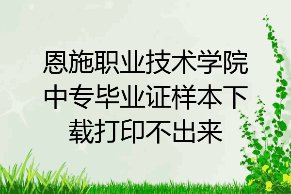 恩施职业技术学院中专毕业证样本下载打印不出来