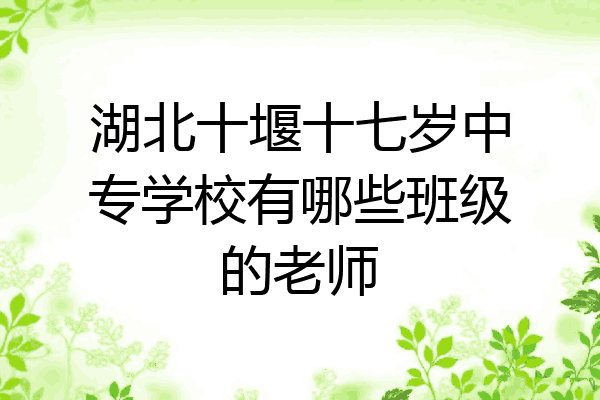 湖北十堰十七岁中专学校有哪些班级的老师