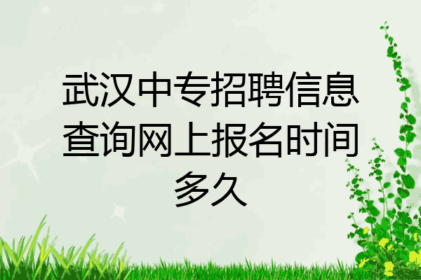 武汉中专招聘信息查询网上报名时间多久