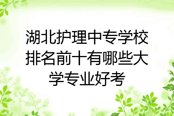 湖北护理中专学校排名前十有哪些大学专业好考