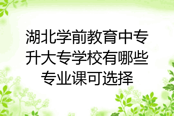 湖北学前教育中专升大专学校有哪些专业课可选择