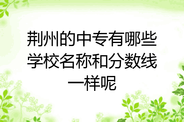 荆州的中专有哪些学校名称和分数线一样呢