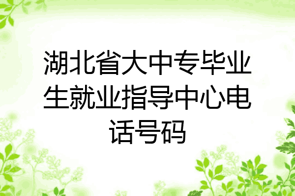 湖北省大中专毕业生就业指导中心电话号码