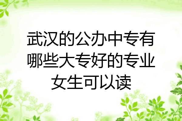 武汉的公办中专有哪些大专好的专业女生可以读