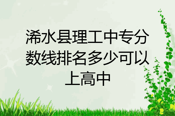 浠水县理工中专分数线排名多少可以上高中