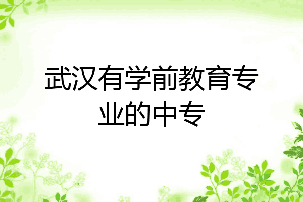 武汉有学前教育专业的中专
