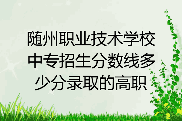 随州职业技术学校中专招生分数线多少分录取的高职