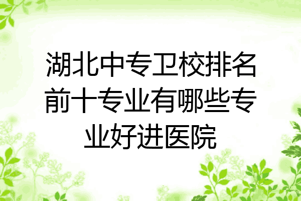 湖北中专卫校排名前十专业有哪些专业好进医院