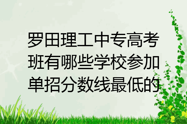 罗田理工中专高考班有哪些学校参加单招分数线最低的