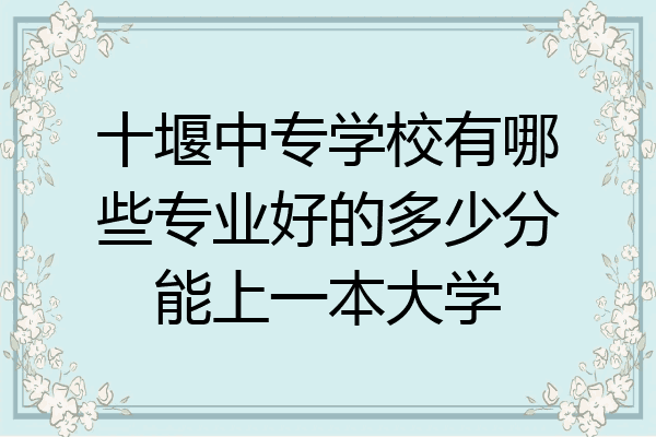 十堰中专学校有哪些专业好的多少分能上一本大学