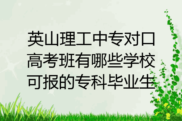 英山理工中专对口高考班有哪些学校可报的专科毕业生