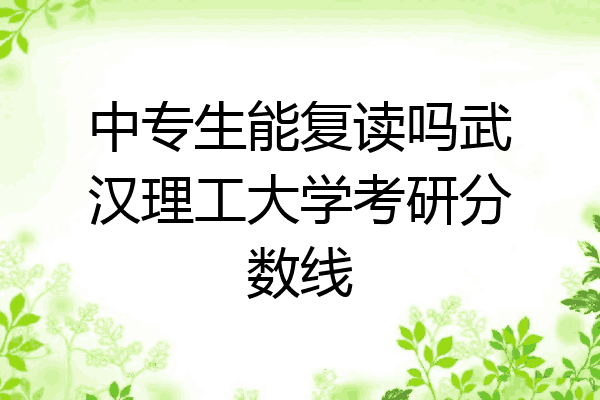 中专生能复读吗武汉理工大学考研分数线
