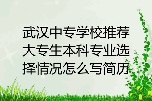 武汉中专学校推荐大专生本科专业选择情况怎么写简历